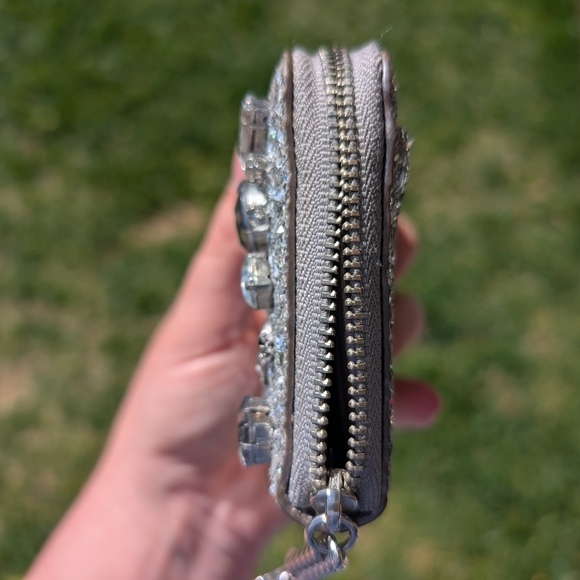 Kate Spade Silver Glitter Sparkle Wallet with Gems - Picture 4 of 9